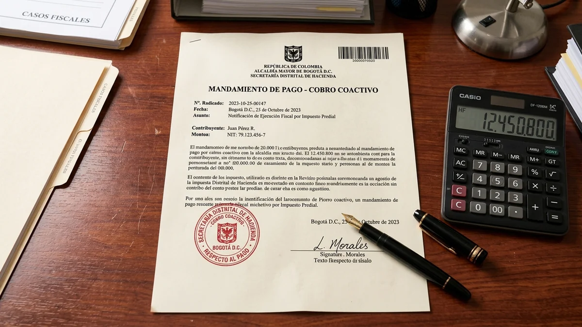 Notificación oficial de mandamiento de pago y cobro coactivo de tránsito